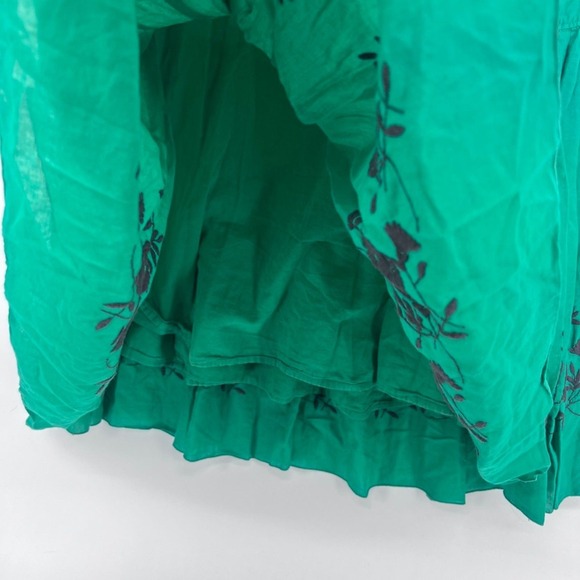 Old Navy Boho Ruffled Aline Smocked Waist Embroidered Floral Hem Skirt Size SM - Picture 5 of 9